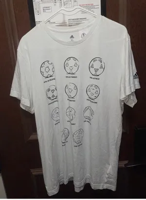 Adidas White Graphic Soccer Ball Tee - Size XL thumbnail 1