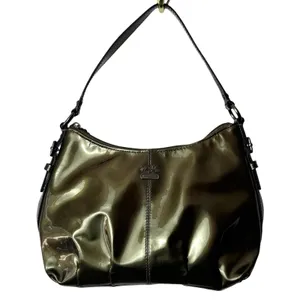 Coach‎ Y2K Madison Patent Leather Demi Small Pleated Pewter Handbag Pouch 46619 thumbnail 2