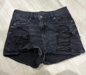 American Eagle Ripped Mom Shorts Black Size 0 thumbnail 1