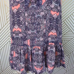 Amanda Uprichard Mini Dress Drop Hem Tie Neck Geometric Print Pink Purple Small‎ thumbnail 4