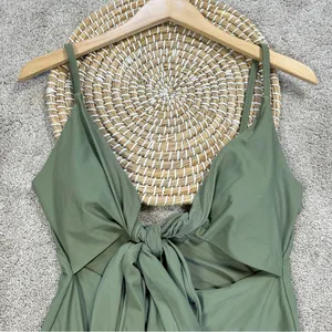 aerie Women’s Long Wrap Tie One Piece Full Coverage Swimsuit in Green L thumbnail 5