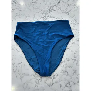 Quince Teal Italian High Rise High Leg Bikini Bottoms Size Large thumbnail 2