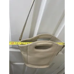 vtg Coach Mini Shopper Bucket Tote Bag 9993 ivory leather top handle crossbody thumbnail 12
