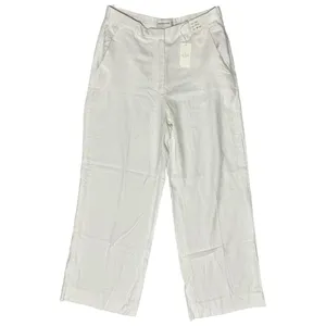 Abercrombie & Fitch NWT 28 White Wide Leg High Rise Linen Sloane Trousers Pants thumbnail 5