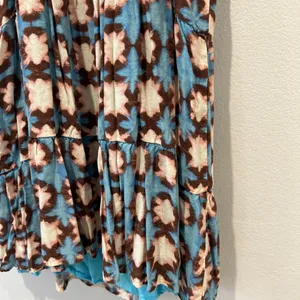 Source Unknown Blue and Brown Patterned Midi Dress Black Size M thumbnail 6