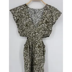 Rails Nyla Olive Vine Cut Out‎ Mini Dress Medium Green Floral Boho Summer Cotton thumbnail 5