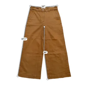 Everlane Cropped Wide Leg Pant Women 6 Brown Excellent High Rise Stretch Twill thumbnail 2