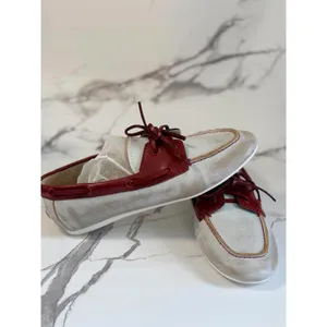 Nine West Yacht Boat Shoes (Women) Size 8 Color: White/Red-Brown thumbnail 2
