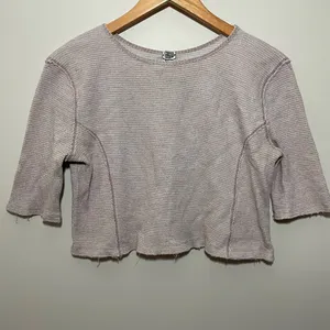 Free People Waffle Knit Cropped Thermal Top thumbnail 3