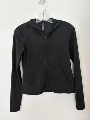 Beyond Yoga Heather Rib Morning Jog Hoodie Black Heather thumbnail 2
