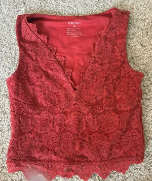 Amazon Red lace top thumbnail 1