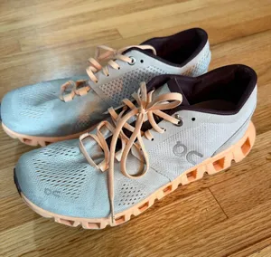 On Running Women's Cloud X Silver & Almond Athletic Sneakers- 7.5 thumbnail 1