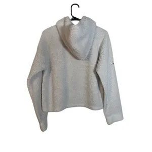 DKNY Sport White Patriots Cropped Teddy Bear Pullover Sweatshirt Womens Large thumbnail 2