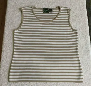 Nicaya Sleeveless Sweater Tank Tan & White - Sz Medium thumbnail 3