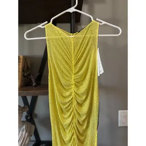 retrofete Marsann Ruched Bodycon Crystal Dress Buttercream Womens Size Medium thumbnail 9