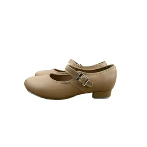 Mary Jane Tap Shoes Size 7A Narrow Beige Tan Dance Shoes Buckle Strap 7‎ Women thumbnail 3