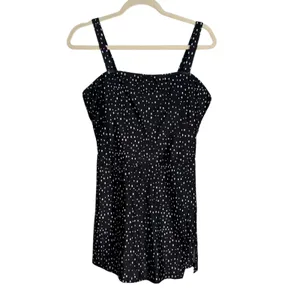 DACI Classic Fashion Collection Black White Polka Dot Square‎ Neck Mini Dress L thumbnail 2