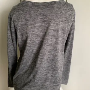 ROXY faux-wrap gray long sleeve V-neck thumbnail 5