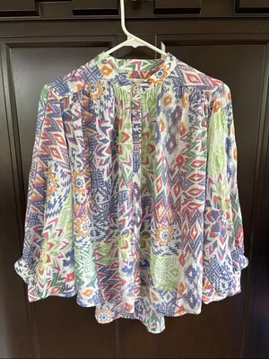 EUC Anthropologie Maeve Bryn Batwing Button Down Top Size Small thumbnail 2