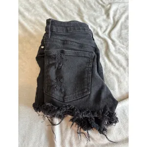 Vigoss Marley Distressed Denim Shorts Faded Black Frayed Hem Size 26 thumbnail 7