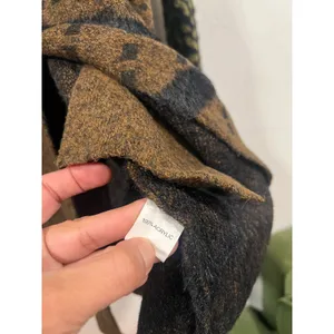 Boutique Women’s Art to wear Funky Boho Fuzzy Cardigan Acrylic Green Brown Black S thumbnail 7
