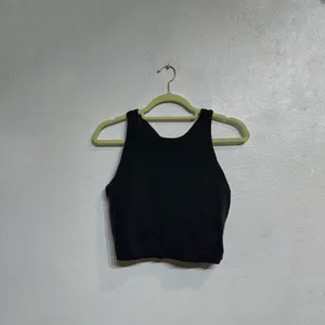 Athleta Black Conscious Crop Racerback Sports Bra Sz L thumbnail 2