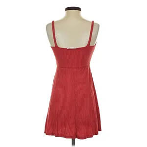 All In Favor Cardinal Red Ribbed Knit Tank Fit Flare Dress Sz LARGE thumbnail 4