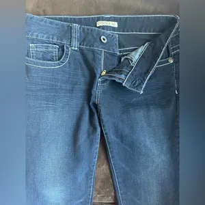 Guess Los Angeles Wide Leg Dark Low Waist Blue Jeans Sz 29 thumbnail 4