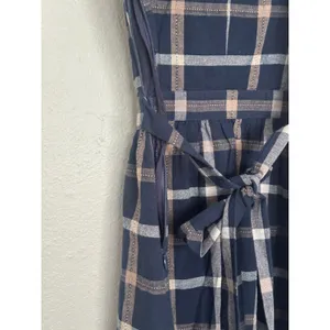 Revolve J.O.A. Tie Shoulder Plaid Mini Dress Navy Blue Preppy casual retail $95 thumbnail 8
