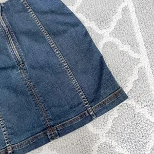 Free people dark denim wash modern femme mini jean skirt thumbnail 6