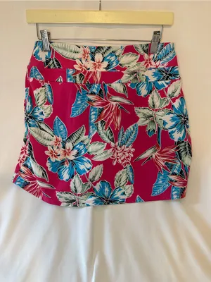 Tommy Bahama Tropical Print Skort Size S Pink Blue Golf Tennis Pickleball thumbnail 2
