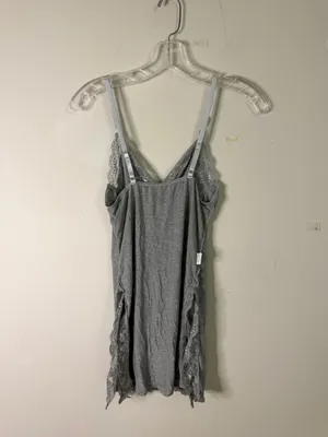 Women’s Gray Lace-Trim Sleep Slip thumbnail 3