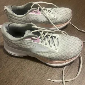 Brooks Women's White and Light Pink Athletic Shoes thumbnail 1