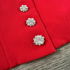 Zara Red Rhinestone Button Corset Crop Top Vest Size XS‎ Structured Boned NWOT thumbnail 6