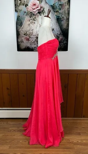 Stunning Glam Girls Pink One-Shoulder Prom Gown with Embellishments! thumbnail 5