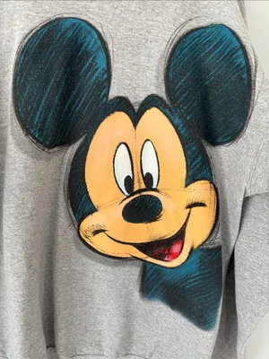 Vintage Mickey Mouse Disney Y2K Crewneck Sweatshirt Gray Unisex XL Vtg 2000s thumbnail 3