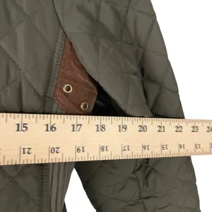 Johnston & Murphy Women's Size Large Army Green Quilted Belted‎ Coat thumbnail 10