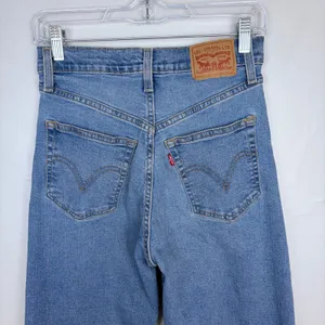Levi's Ribcage Straight Ankle Jeans Medium Indigo Blue Highest Rise Size 26 thumbnail 9