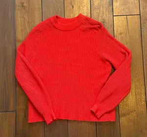 Pull & Bear Cherry Red Ribbed Knit Sweater thumbnail 1