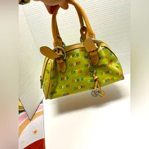 Vintage Y2K XOXO Mini Handbag – Green Logo‎ Print with XOXO Charms thumbnail 4