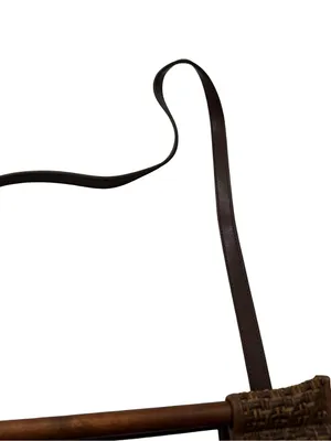 Fossil 75082 Brown Woven Raffia Tote Wood Handle Crossbody Bag One Size Women's thumbnail 5