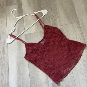 Edikted Lace Tank Top eira sheer crop womens Red (medium) y2k fairy festival thumbnail 2