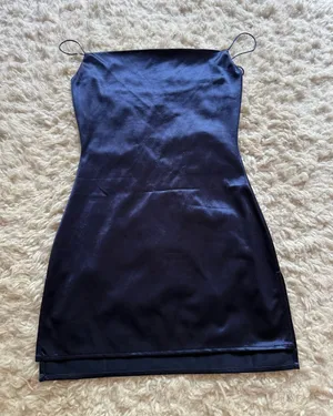 Zaful Satin Slip Mini Dress in Navy thumbnail 1