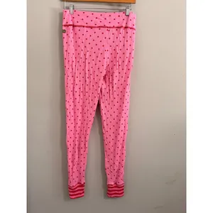 Matilda Jane Pajama Leggings‎ Womens XL Pink Red Polka Dot Thermal Waffle Knit thumbnail 5