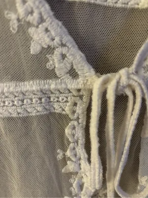 Love Tree Sheer Lace Embroidered Swim Coverup Cream Women’s Size L thumbnail 9