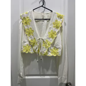 Free People Amina Boho Cropped Blouse Sz M thumbnail 2