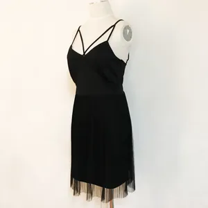 Francesca's Pleated Strappy Black Formal Dress thumbnail 5