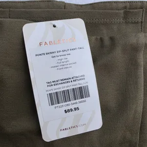 Fabletics NWT Ponte Skinny Zip-Split Pant Tall Olive Green High Rise Large thumbnail 4