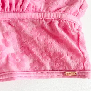 PINK Victorias Secret Womens Coquette Flocked Floral Mesh V-Notch Bralette M‎ thumbnail 3