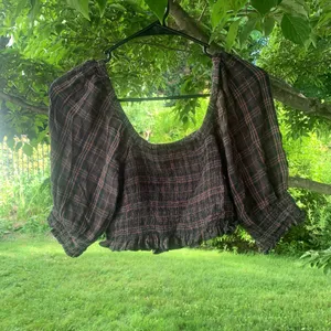 American Eagle plaid crop top S thumbnail 3